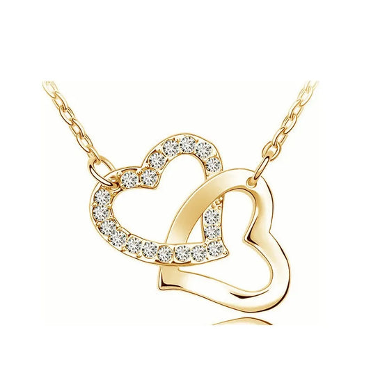 Gold Double Heart Pendant